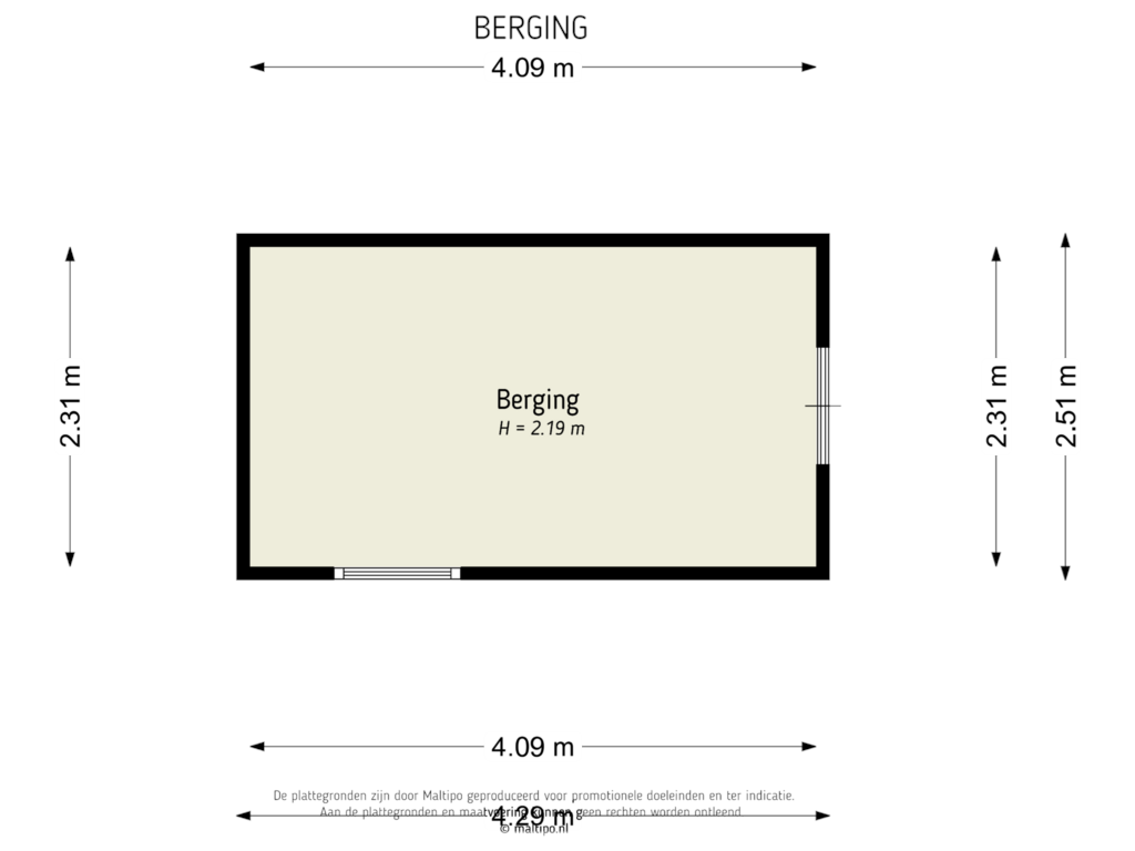 Bekijk plattegrond van Berging van Troelstrastraat 69