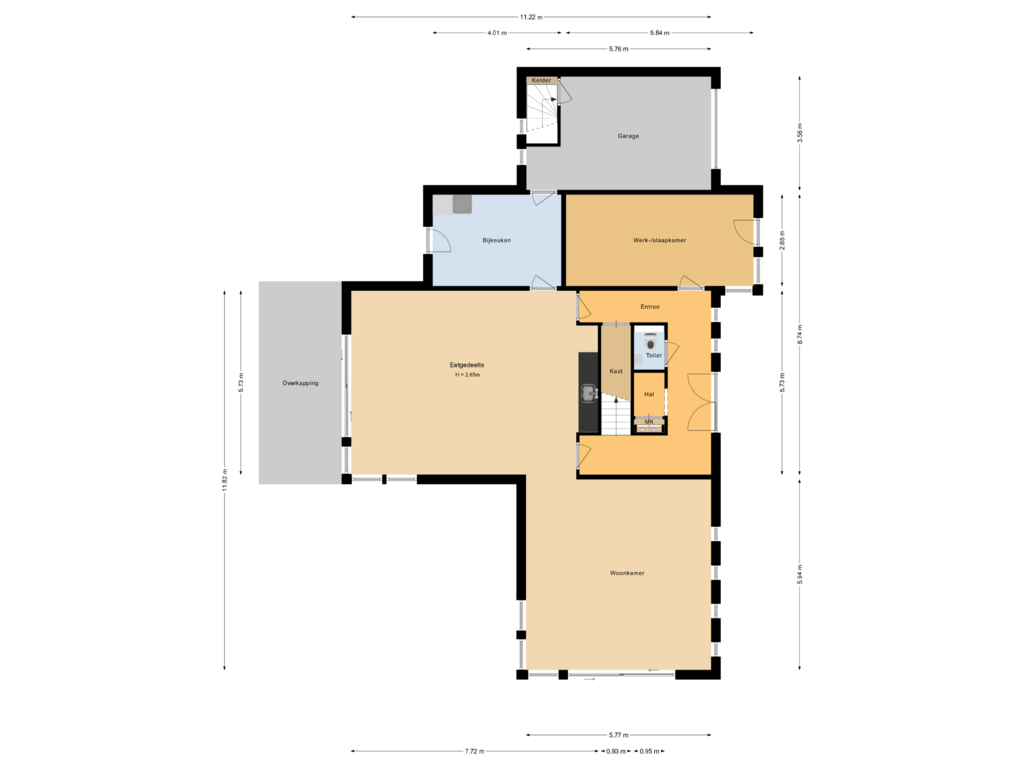 Bekijk plattegrond van Begane grond van Buitenwolde 11