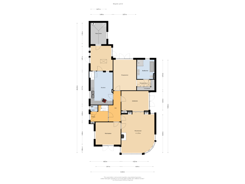 Bekijk plattegrond van Begane grond van Vondellaan 43