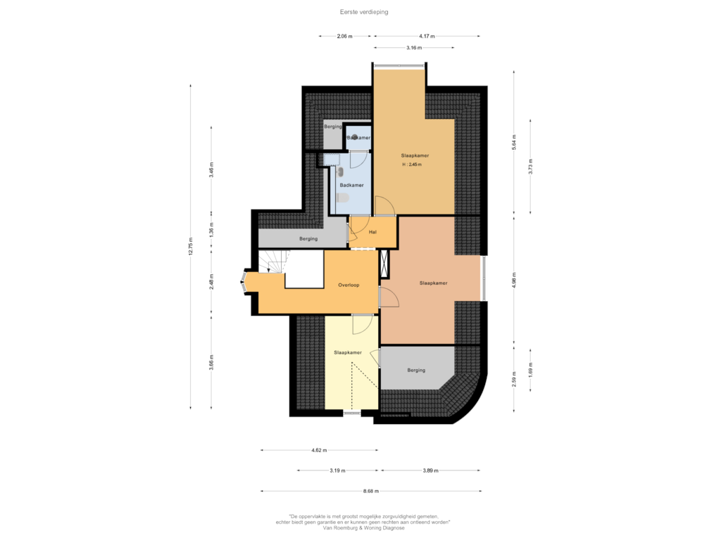 Bekijk plattegrond van Eerste verdieping van Vondellaan 43