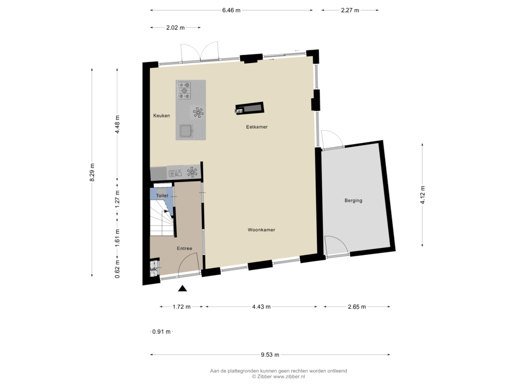 Bekijk plattegrond van Begane Grond van Spanjaardstraat 11