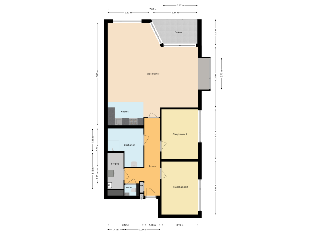 Bekijk plattegrond van Appartement van Jan van Goyenstraat 45