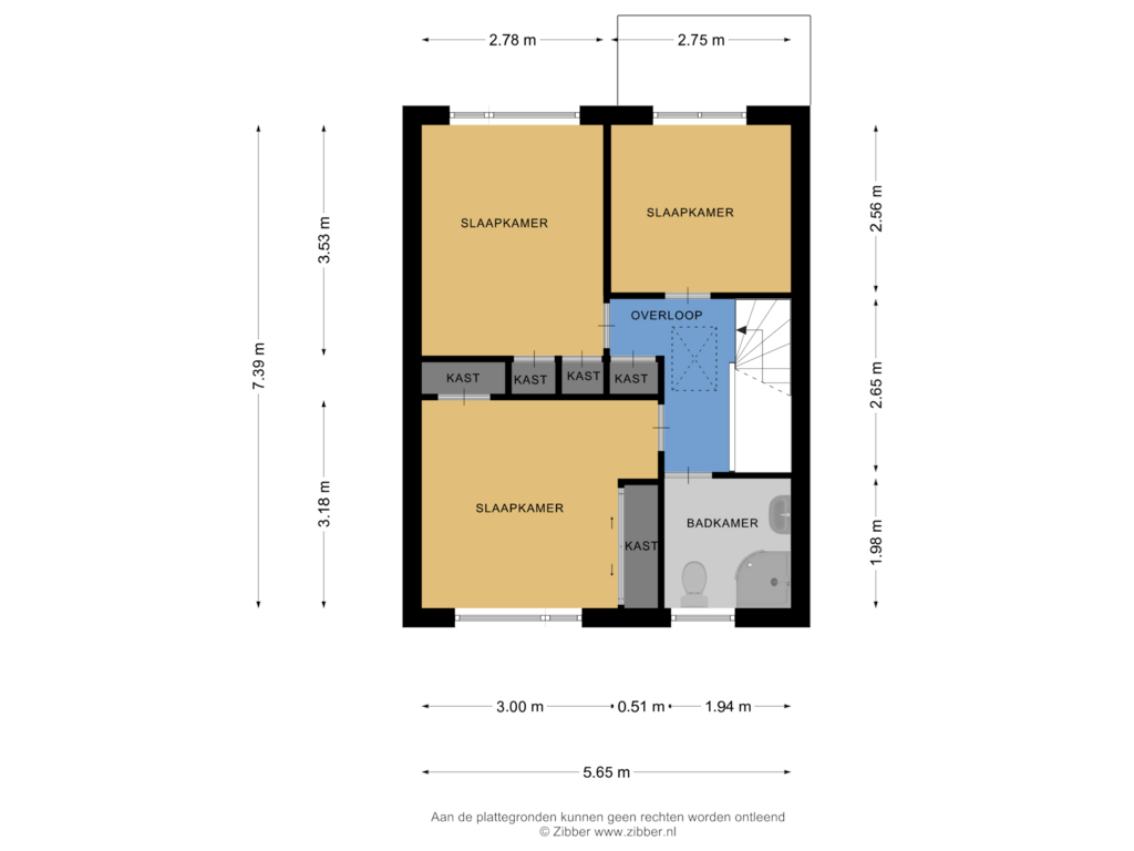 Bekijk plattegrond van Eerste Verdieping van Ganskamer 48