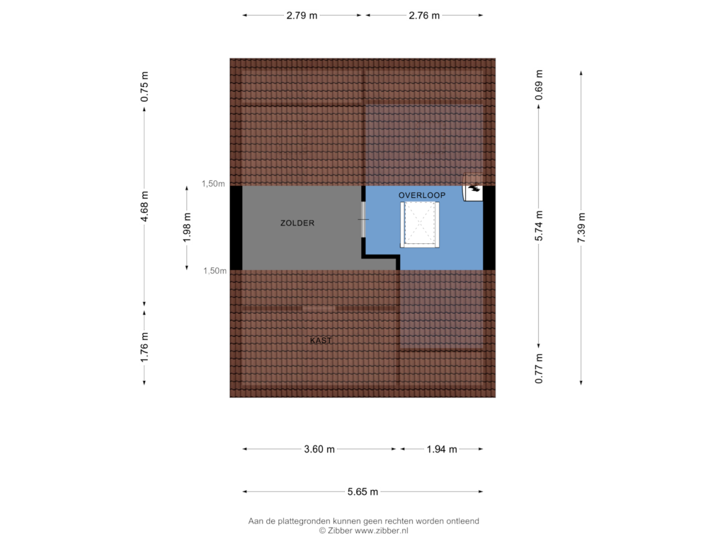 Bekijk plattegrond van Zolder van Ganskamer 48