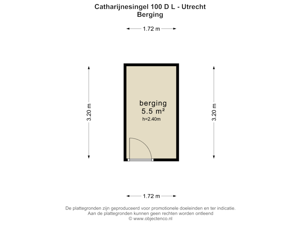 Bekijk plattegrond van Berging van Catharijnesingel 100-DL