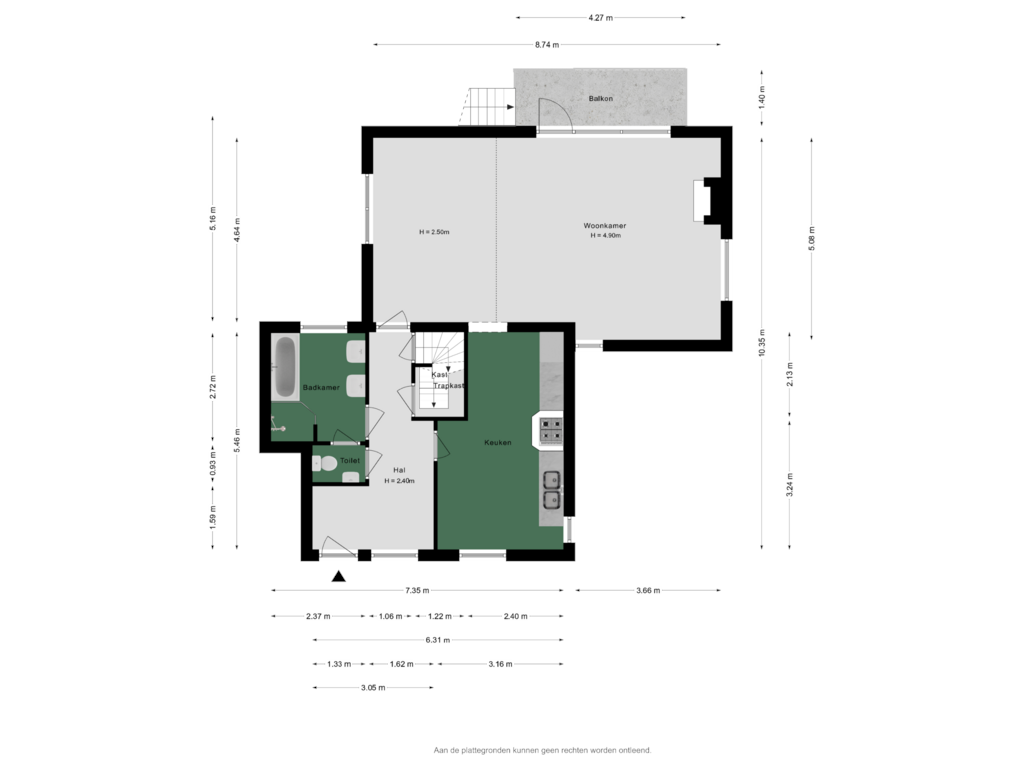 View floorplan of 1e verdieping of Schulpweg 540