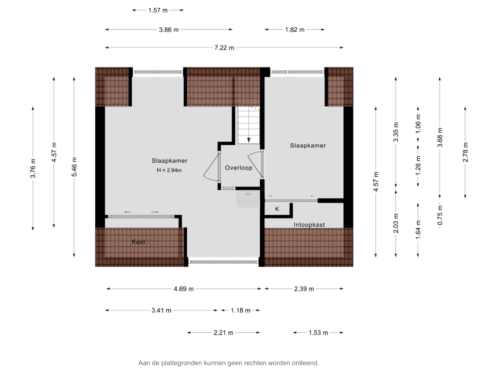 View floorplan of 2e verdieping of Schulpweg 540