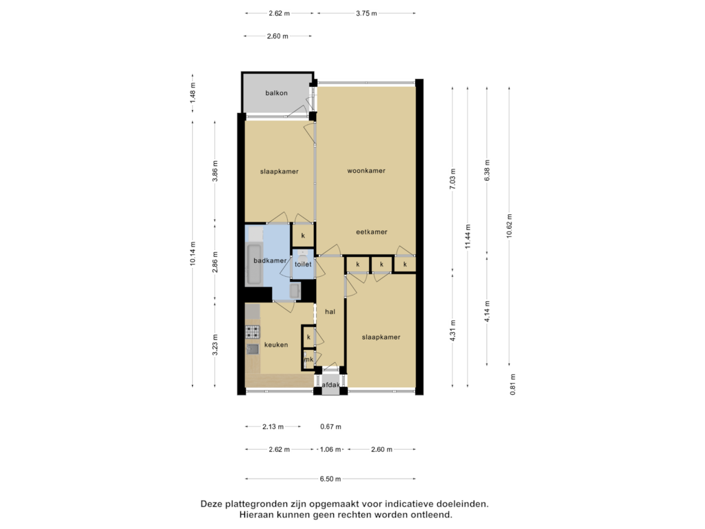 View floorplan of 1_Appartement of Broersvest 53-B