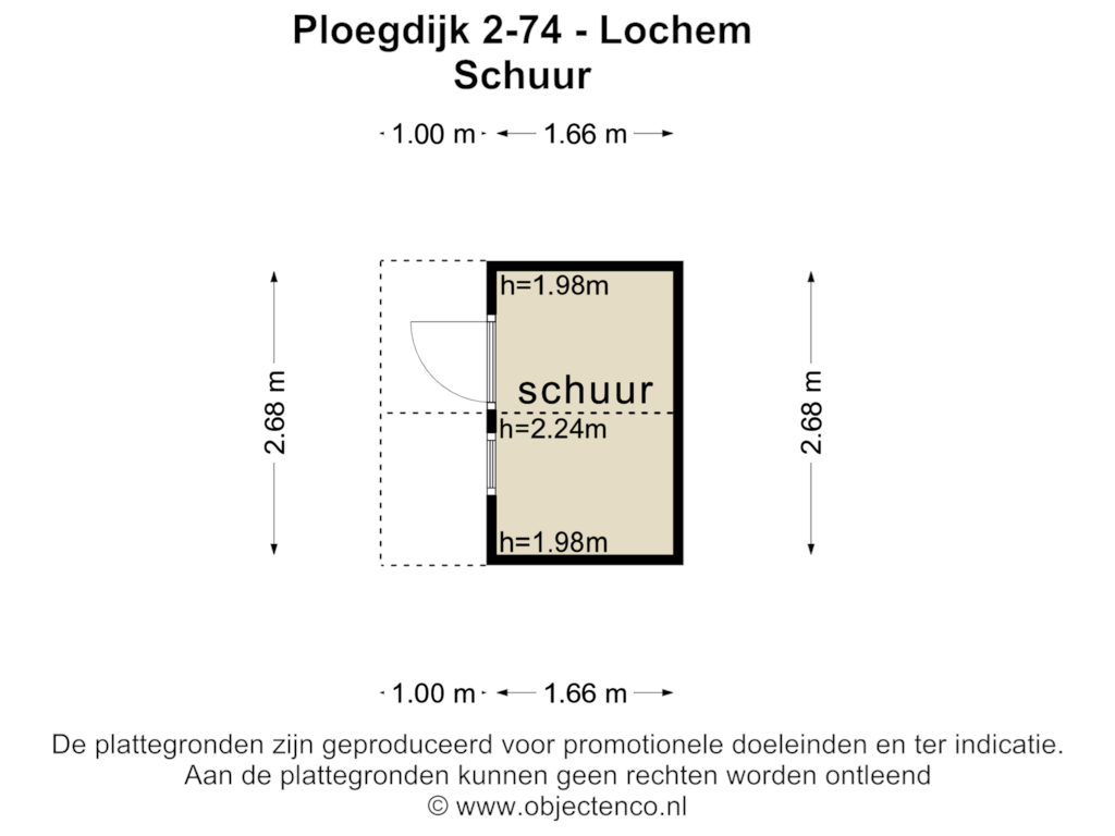 Bekijk plattegrond van SCHUUR van Ploegdijk 2-H74