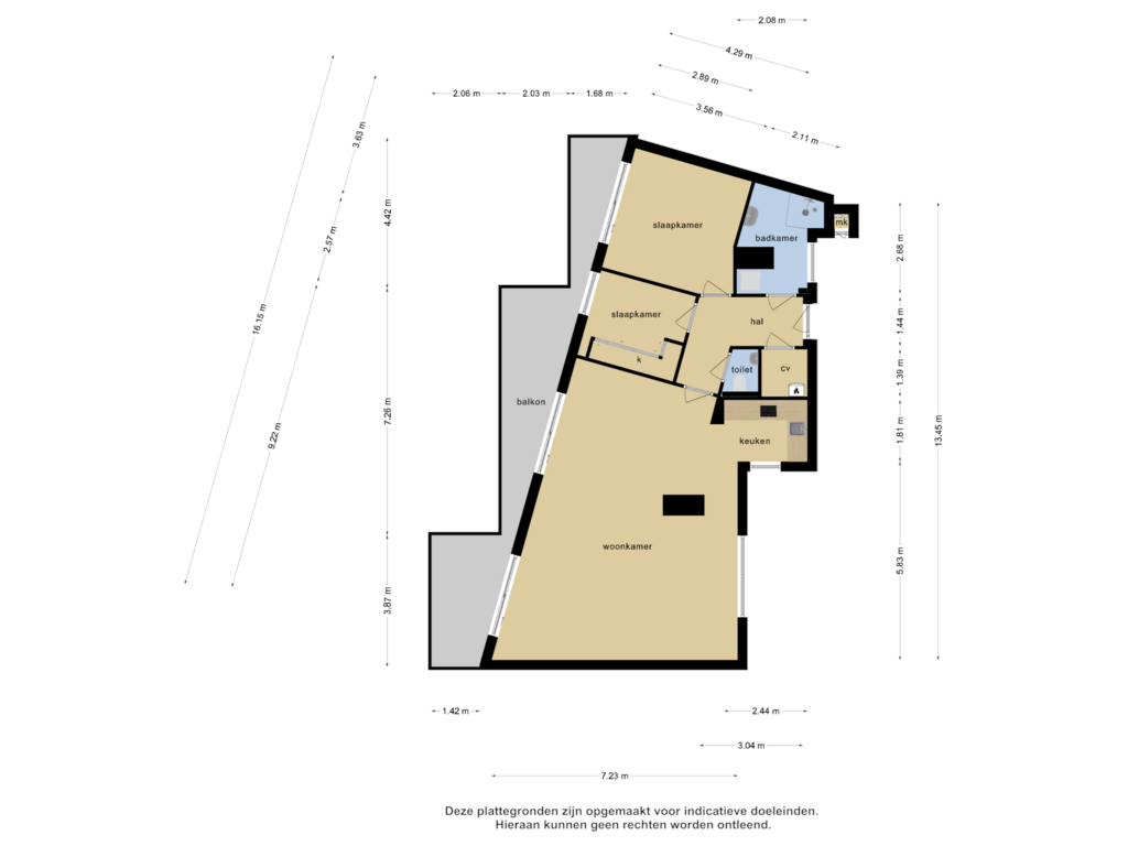 View floorplan of appartement of Kuiltjeshei 53