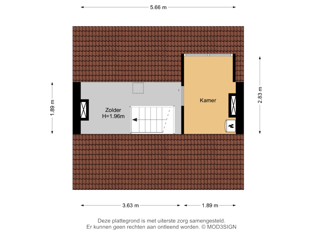 Bekijk plattegrond van 2e Verdieping van Saturnusstraat 23