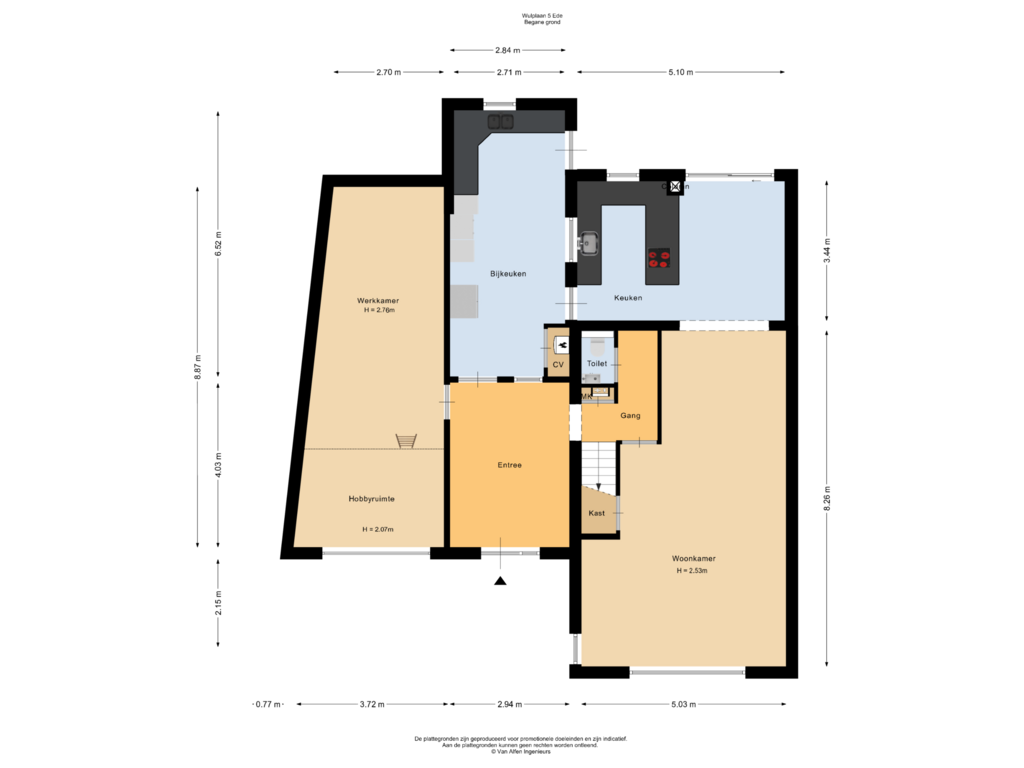 Bekijk plattegrond van Begane grond van Wulplaan 5