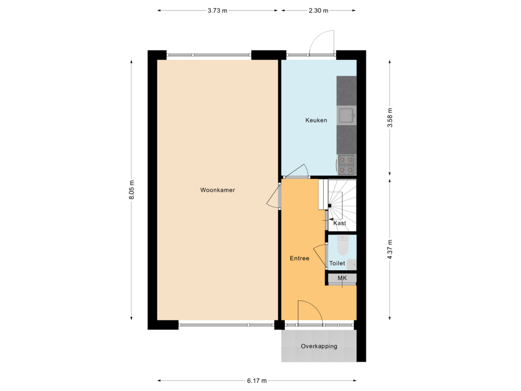 Bekijk plattegrond van Begane Grond van Dillenburglaan 14