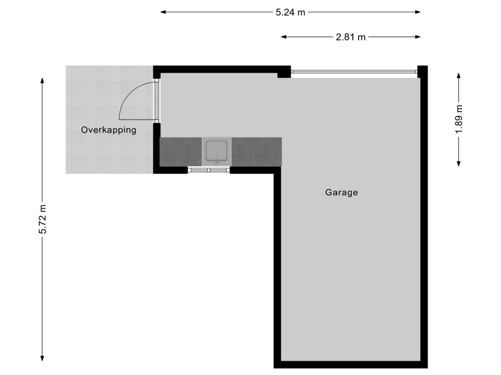 Bekijk plattegrond van Garage van Dillenburglaan 14