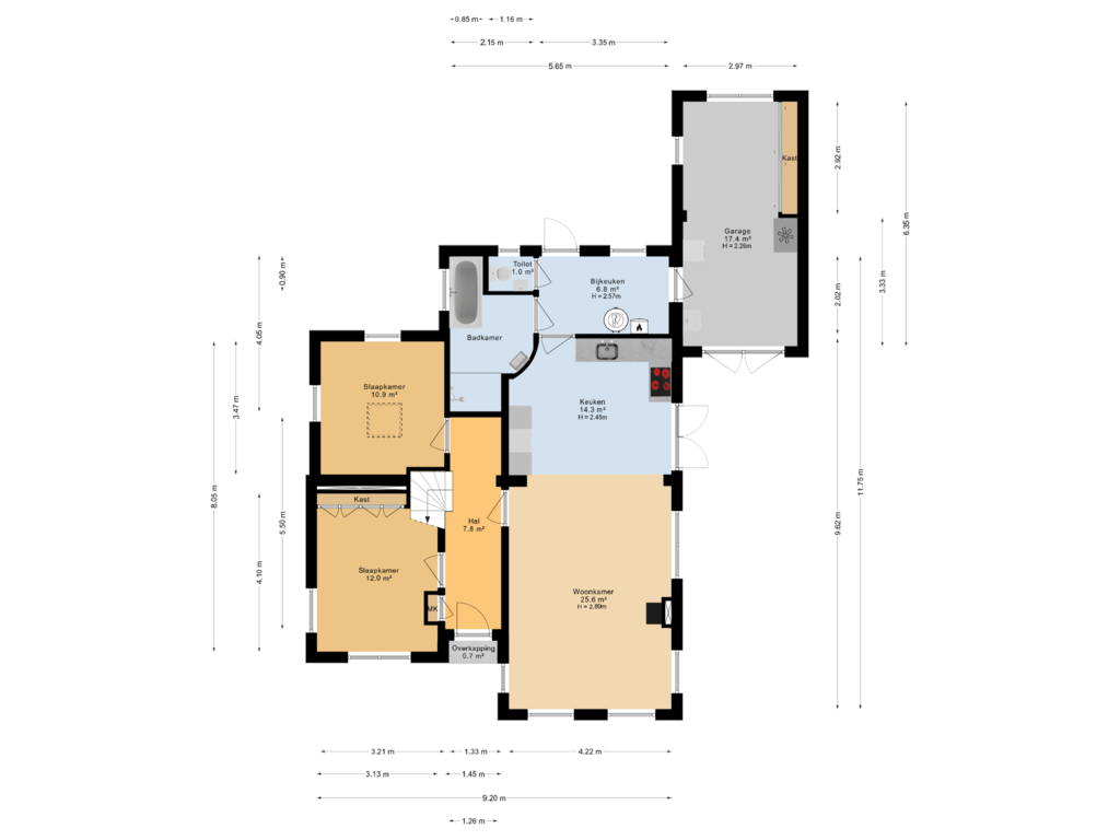 Bekijk plattegrond van Begane grond van Kuipersweg 3