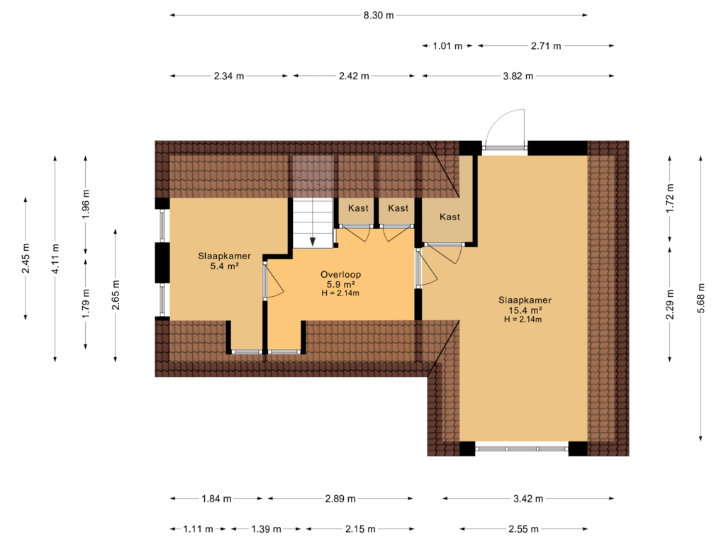 Bekijk plattegrond van 1e verdieping van Kuipersweg 3