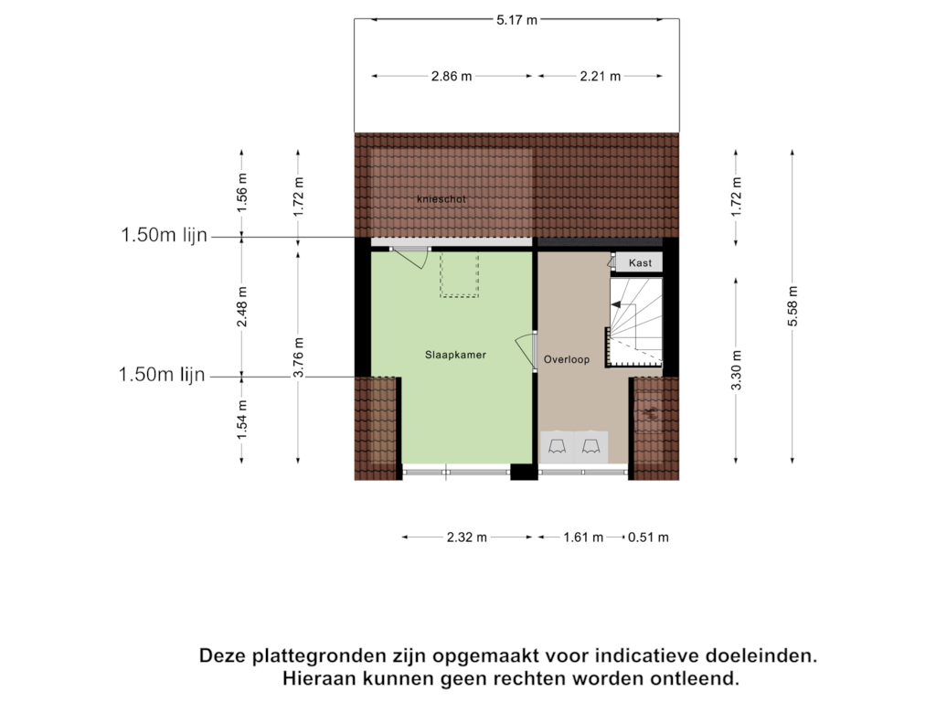 View floorplan of Tweede Verdieping of Fien de la Mardreef 17