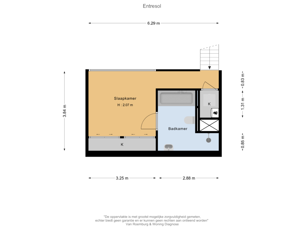 Bekijk plattegrond van Entresol van Krocht 17