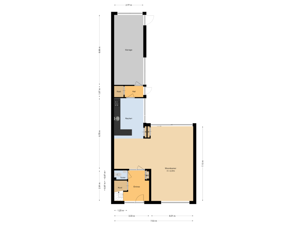 Bekijk plattegrond van Begane grond van Steynlaan 126