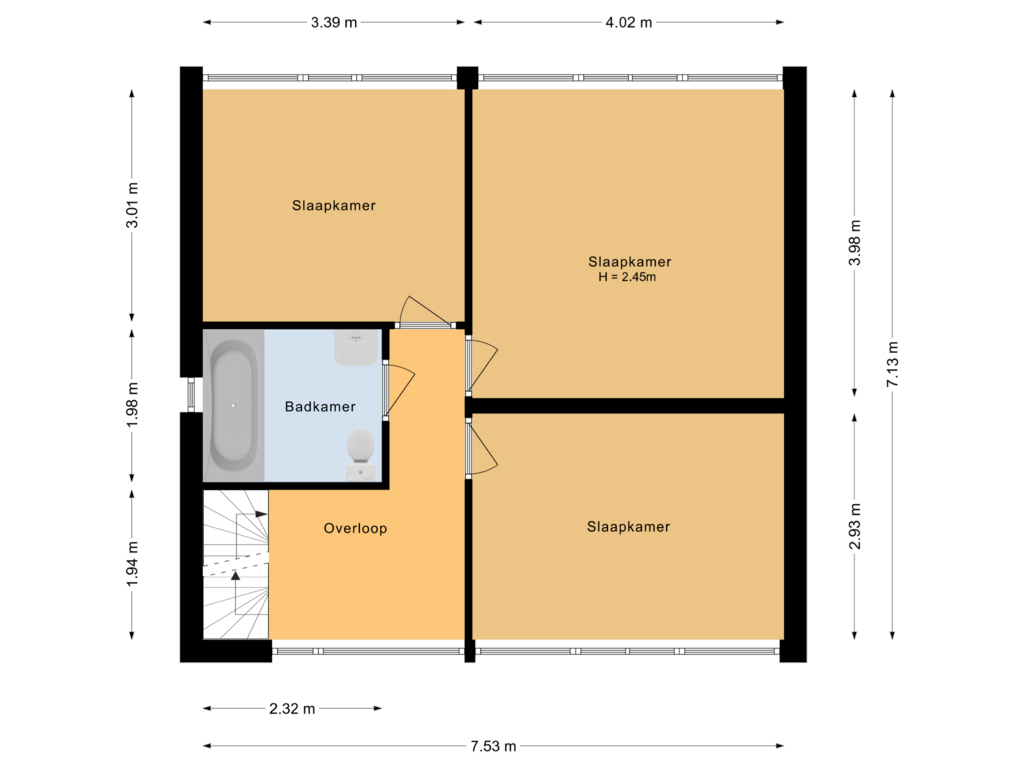 Bekijk plattegrond van Eerste verdieping van Steynlaan 126