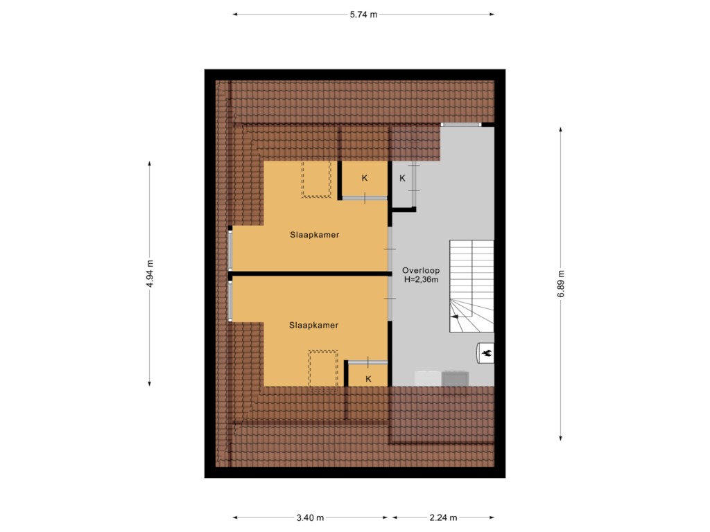 Bekijk plattegrond van Zolder van Ruysdaellaan 27