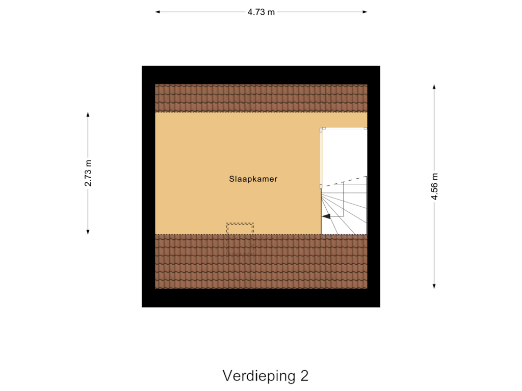 View floorplan of Verdieping 2 of Vijhestraat 1-G