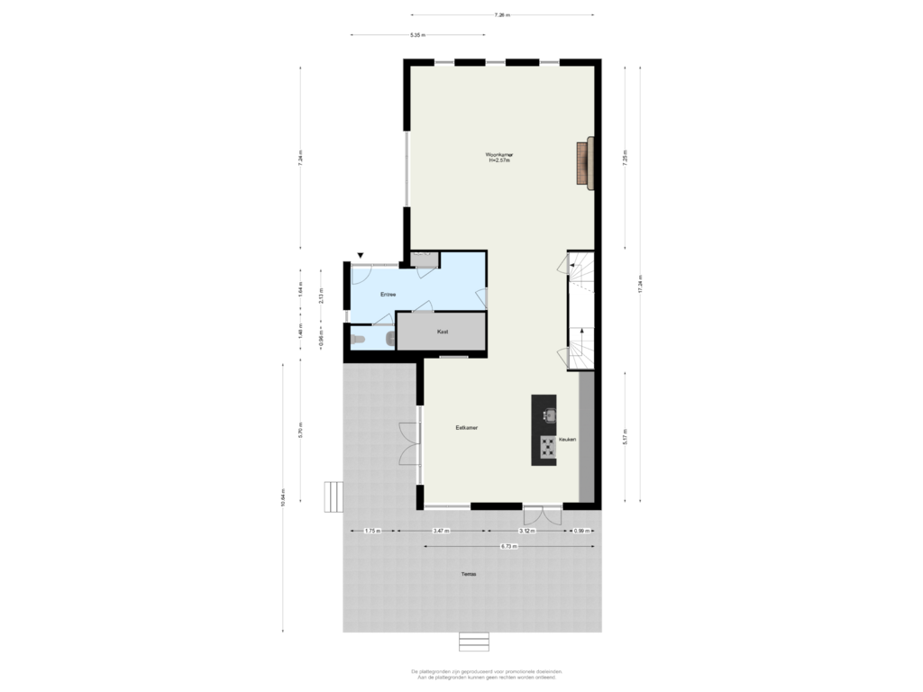 View floorplan of Begane Grond of Pruimendijk 348