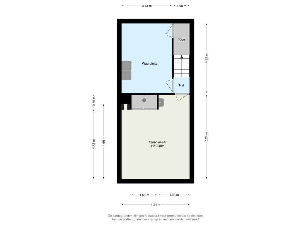 View floorplan of Kelder of Pruimendijk 348