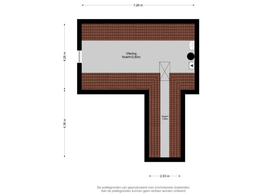 View floorplan of Vliering of Pruimendijk 348