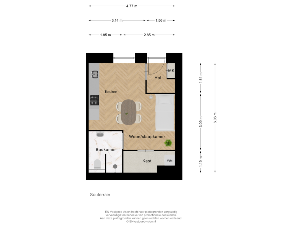 Bekijk plattegrond van Souterrain van Zuiddijk (Bouwnr. 2)