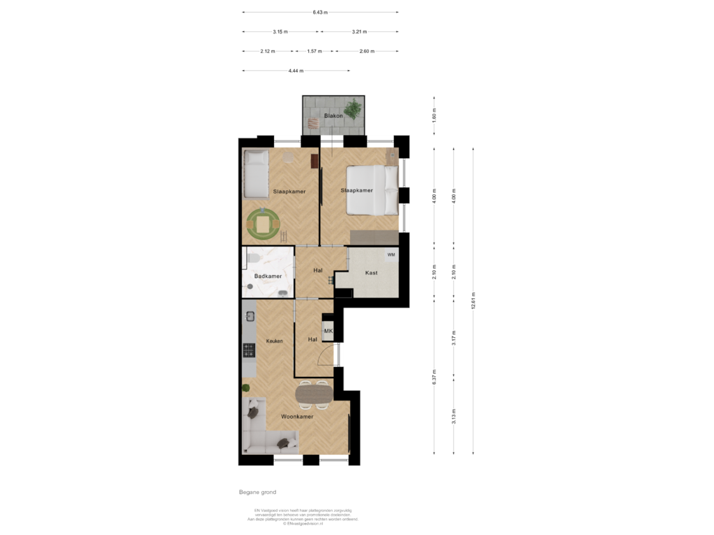 Bekijk plattegrond van Begane grond van Zuiddijk (Bouwnr. 4)