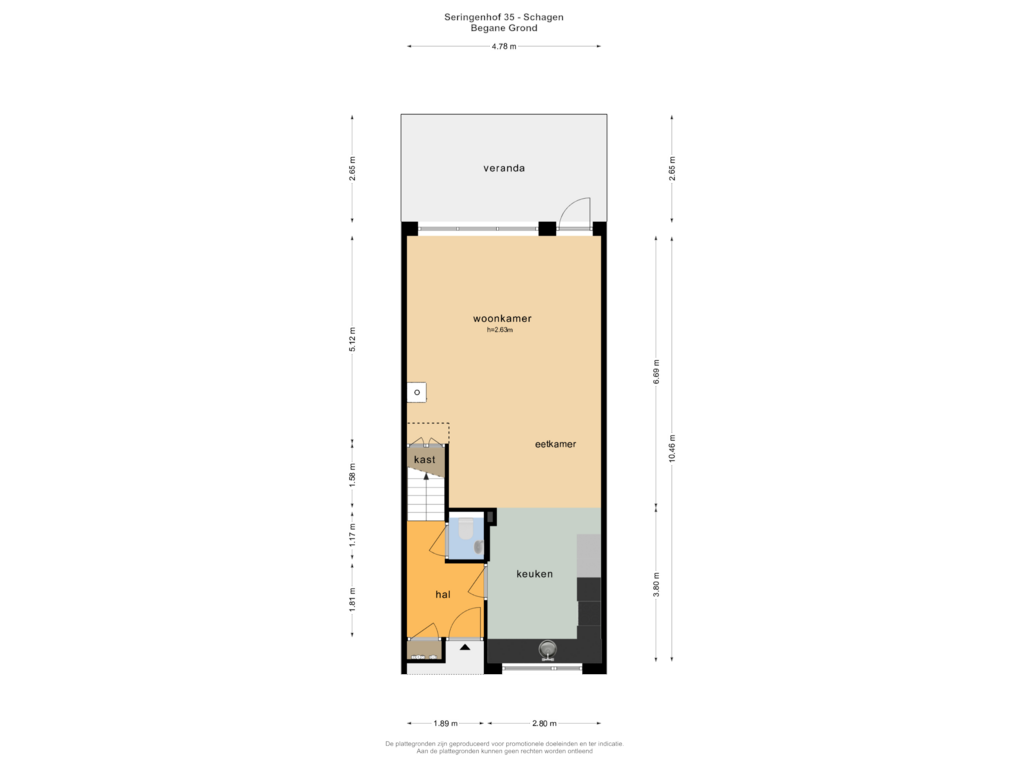 View floorplan of BEGANE GROND of Seringenhof 35