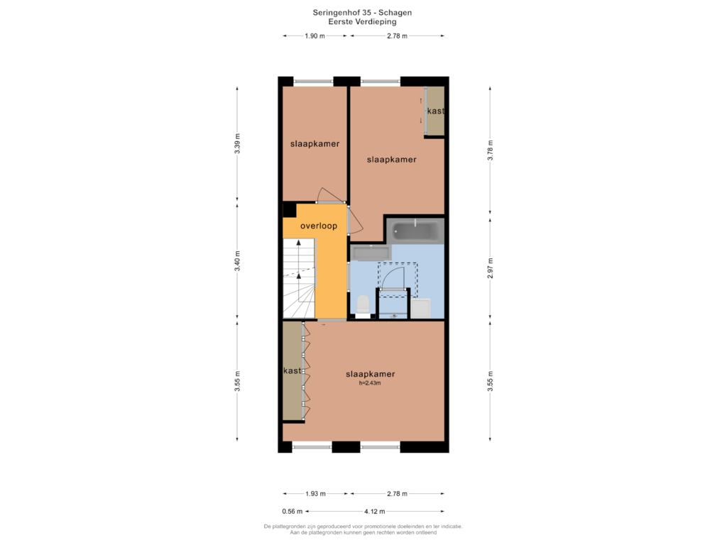 View floorplan of EERSTE VERDIEPING of Seringenhof 35