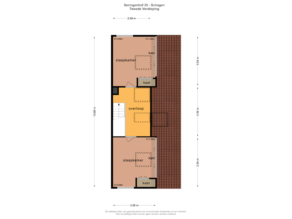 View floorplan of TWEEDE VERDIEPING of Seringenhof 35