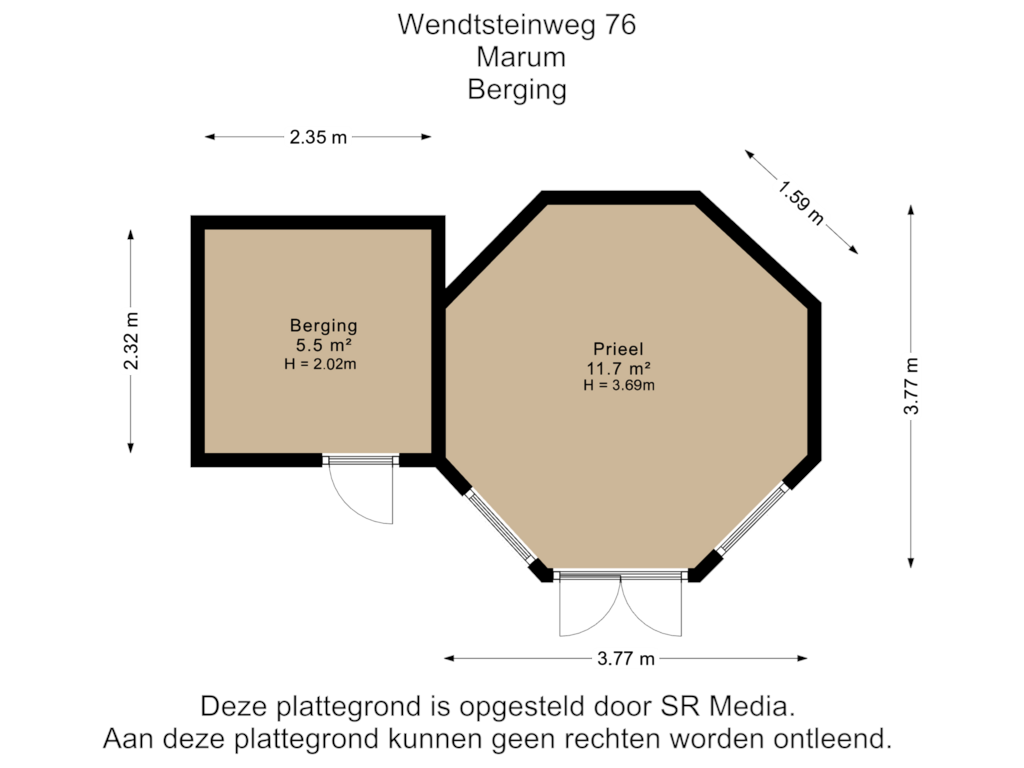 Bekijk plattegrond van Berging van Wendtsteinweg 76