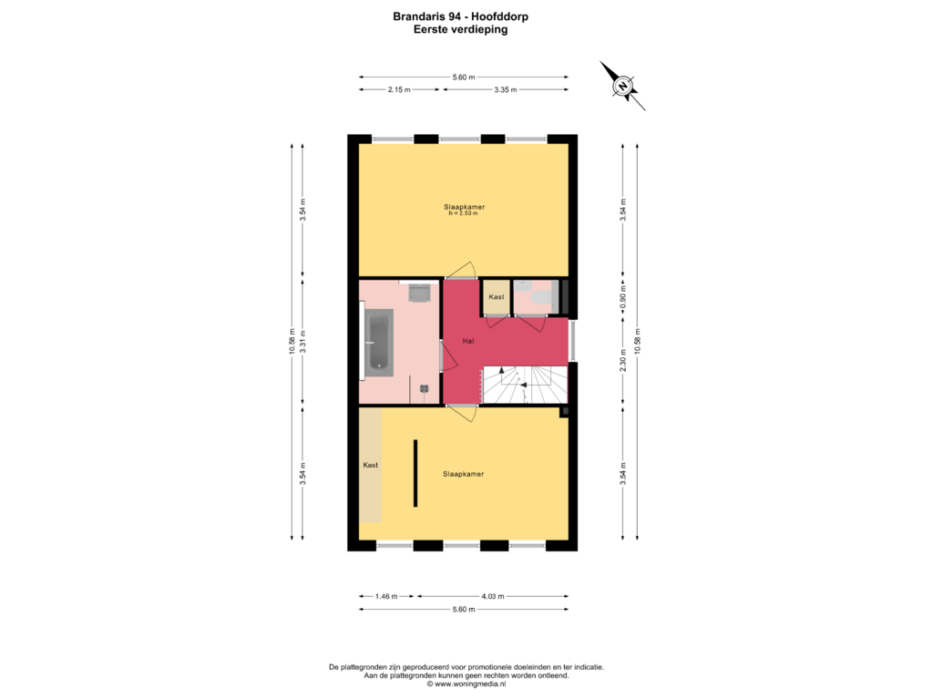 Bekijk plattegrond van Eerste verdieping van Brandaris 94