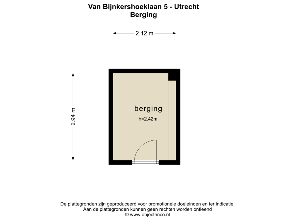 Bekijk plattegrond van BERGING van Van Bijnkershoeklaan 5