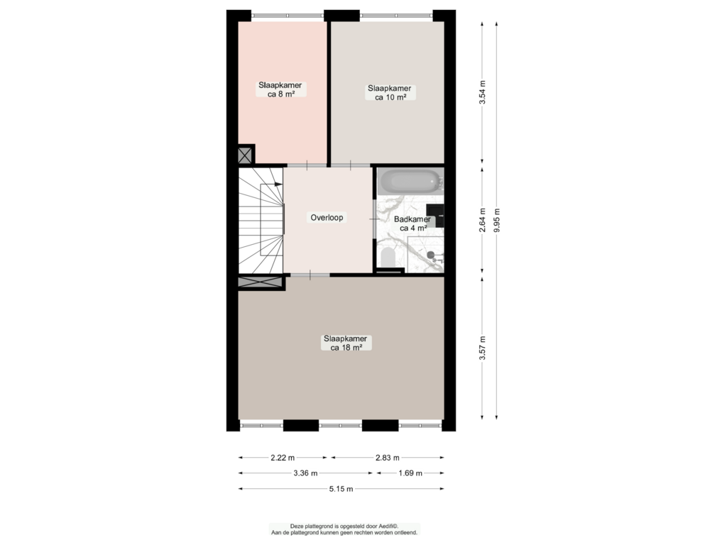 View floorplan of Eerste verdieping of Reitdiephaven 419