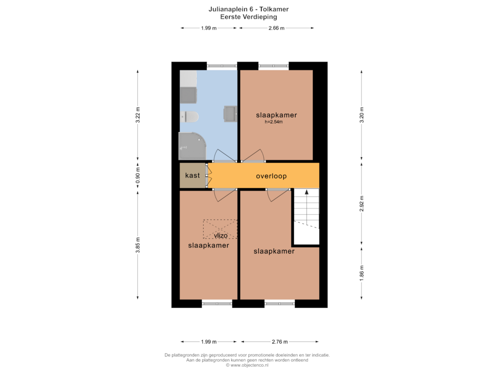 Bekijk plattegrond van EERSTE VERDIEPING van Julianaplein 6