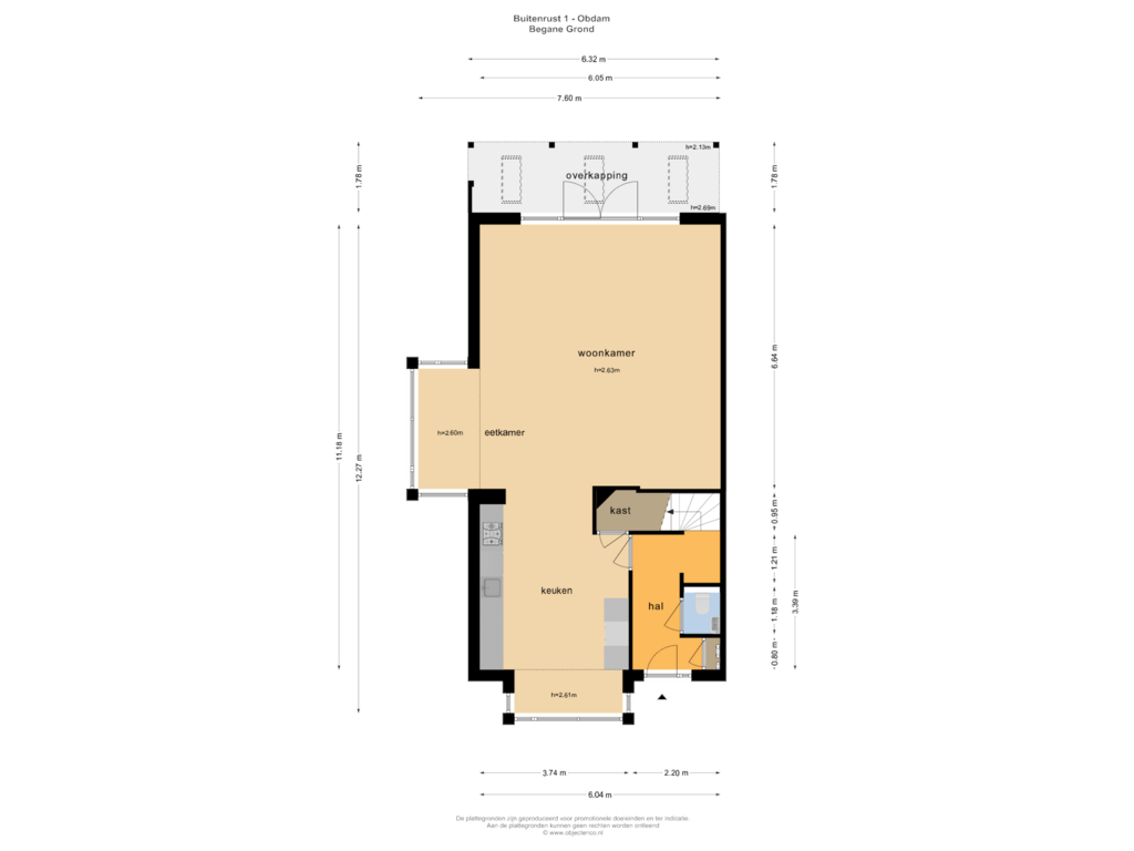 View floorplan of BEGANE GROND of Buitenrust 1