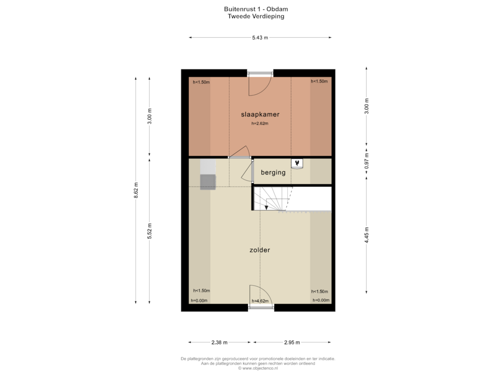 View floorplan of TWEEDE VERDIEPING of Buitenrust 1