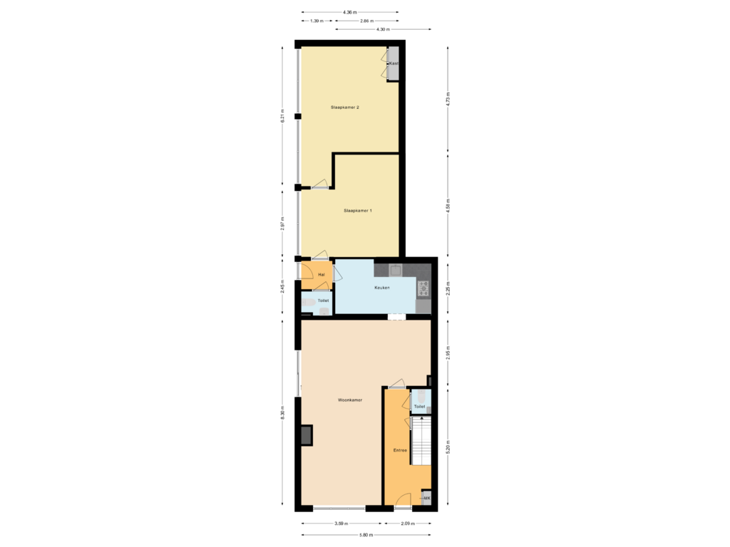 View floorplan of Begane grond of Jonkheer de Jongestraat 9