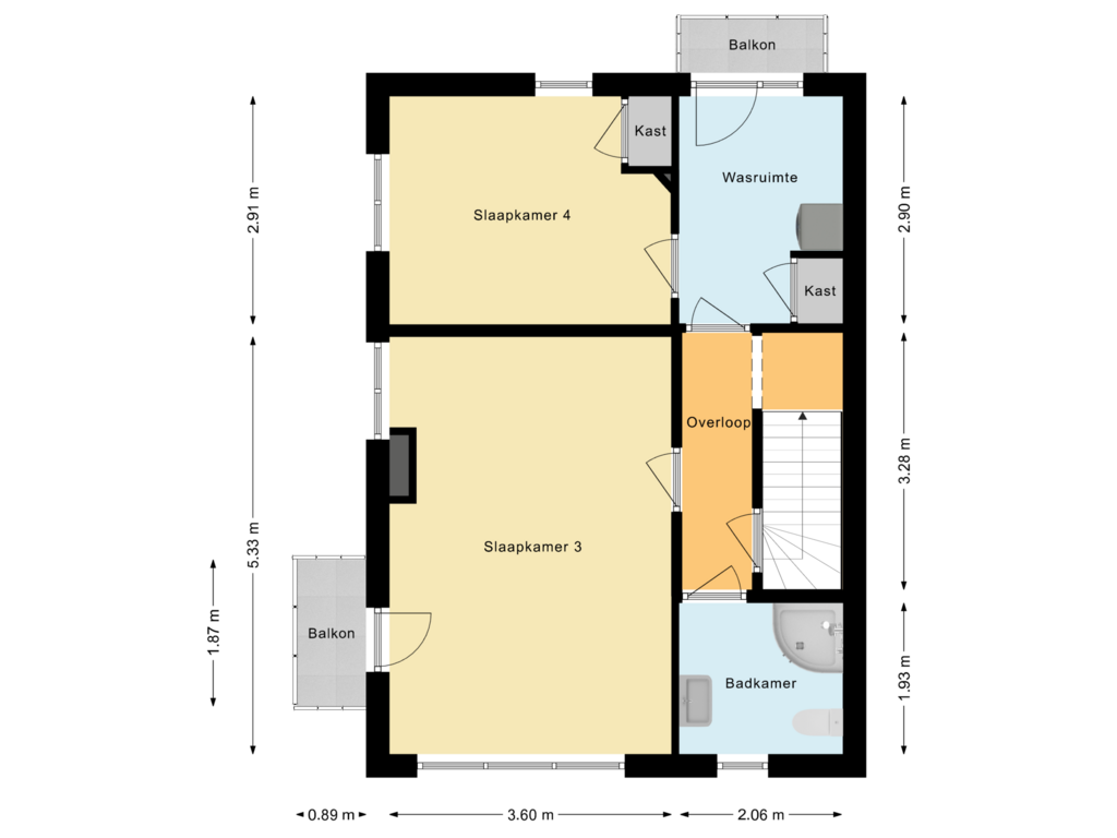 View floorplan of Eerste verdieping of Jonkheer de Jongestraat 9