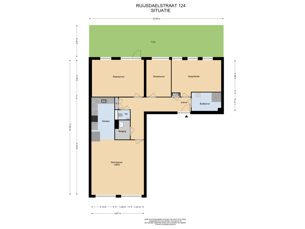 View floorplan of Situatie of Ruijsdaelstraat 124