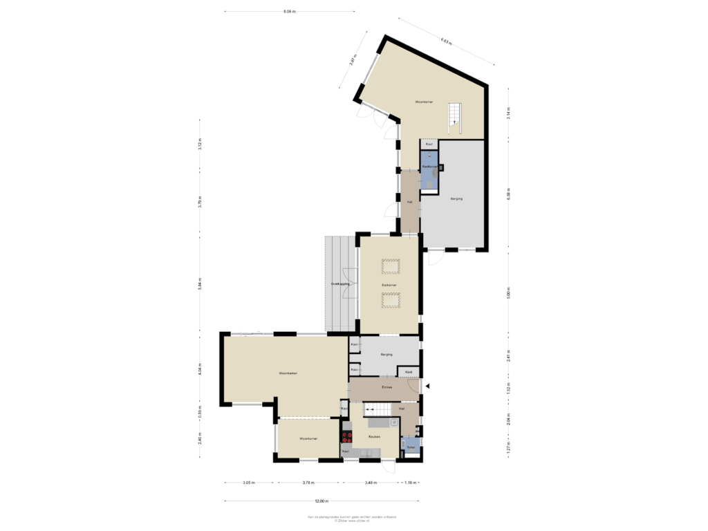 Bekijk plattegrond van Begane grond van Pater Bleyslaan 2