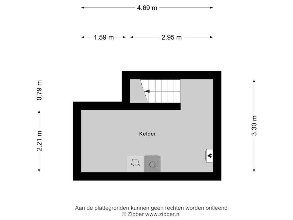 Bekijk plattegrond van Kelder van Pater Bleyslaan 2