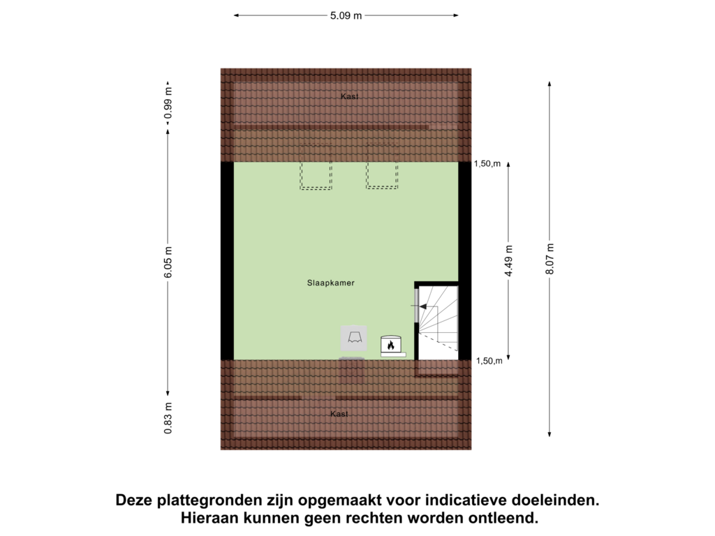 View floorplan of Tweede Verdieping of Bennebroekstraat 71