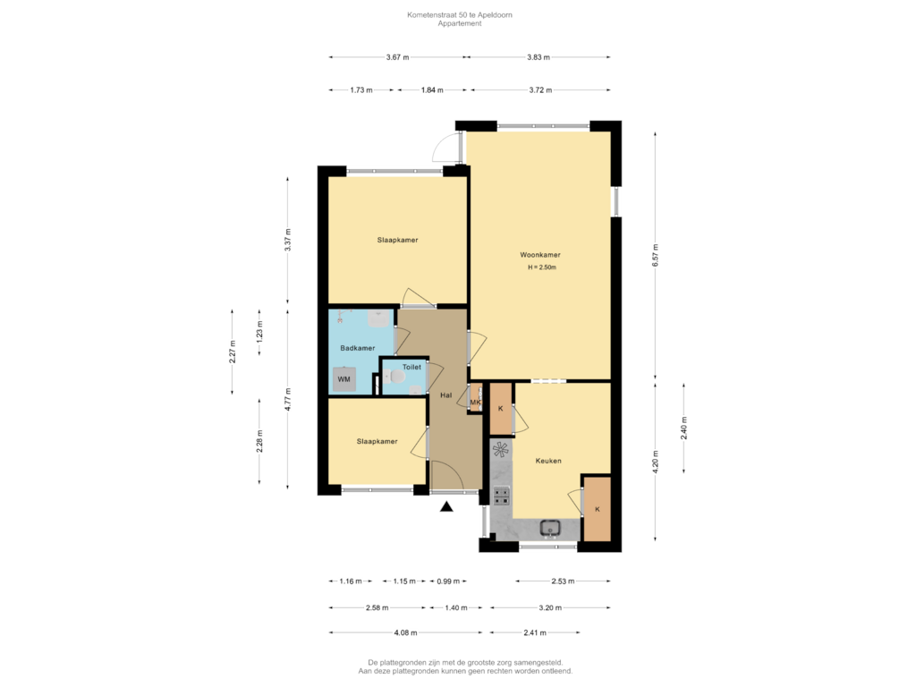 Bekijk plattegrond van Appartement van Kometenstraat 50