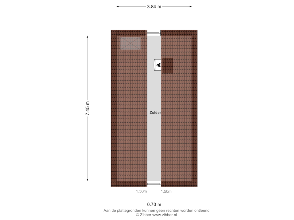 Bekijk plattegrond van Zolder van Profietstraat 1