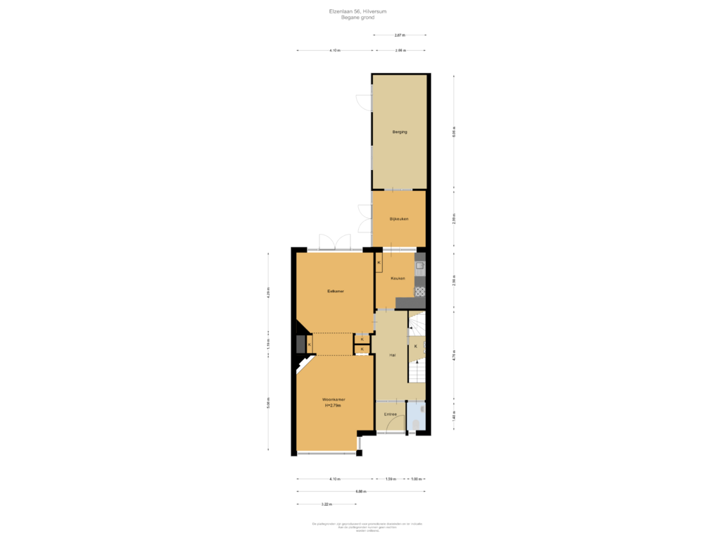 Bekijk plattegrond van Begane grond van Elzenlaan 56